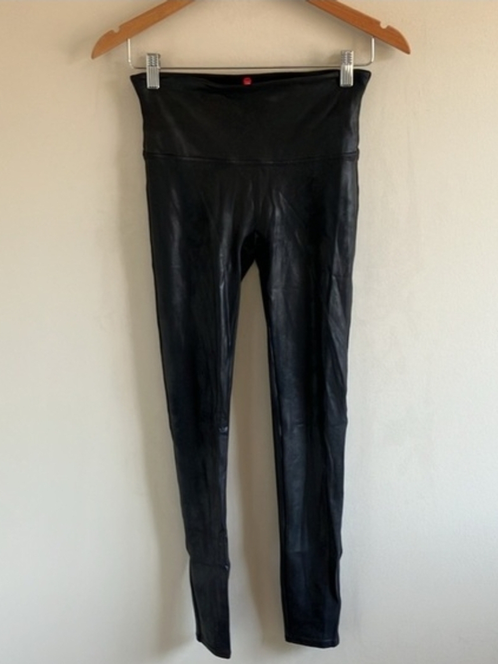 SPANX Black Faux Leather High-Waist Leggings
